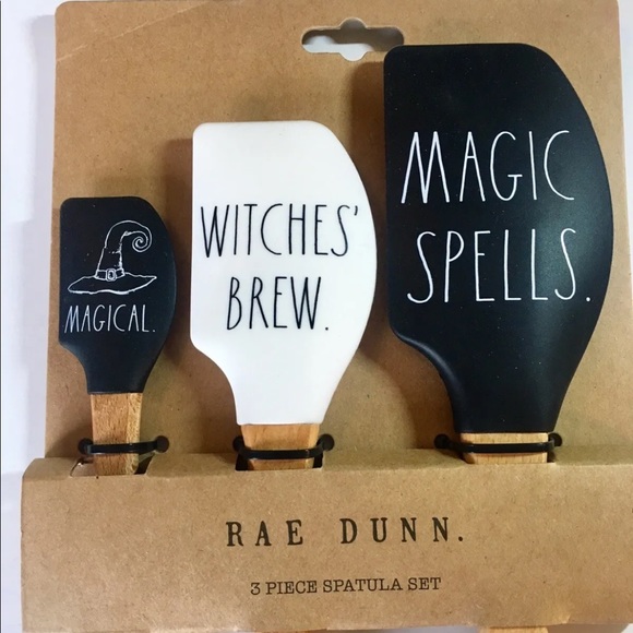 Set of 3 Halloween Rae Dunn Silicone Spatulas Hocus Pocus Magic Spells Witches - Picture 2 of 7